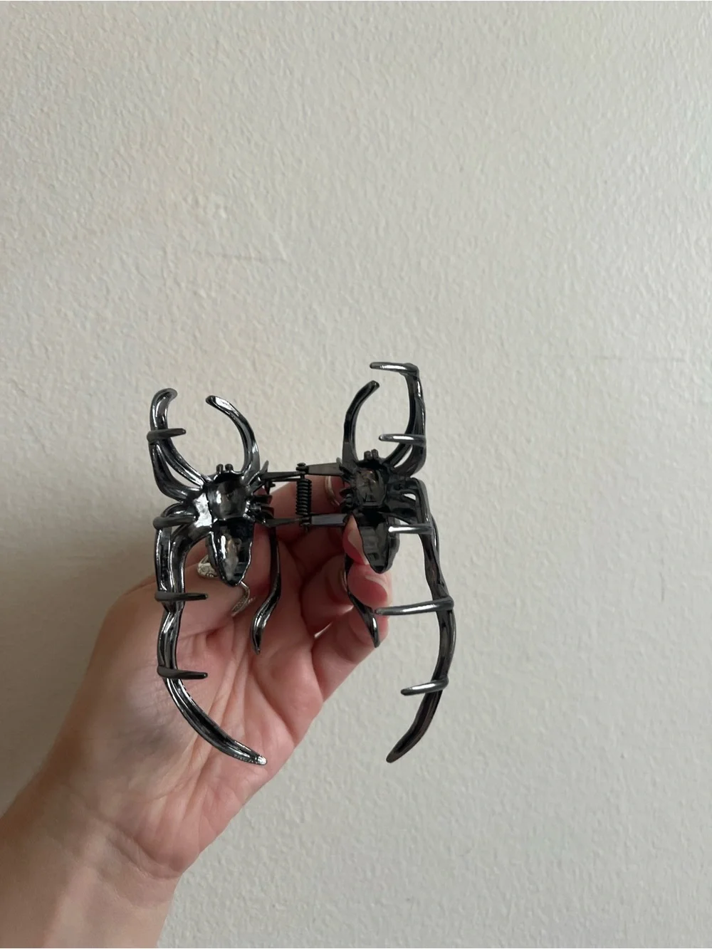 Decorative Spider Sculpture - Black Chrome Home Accent